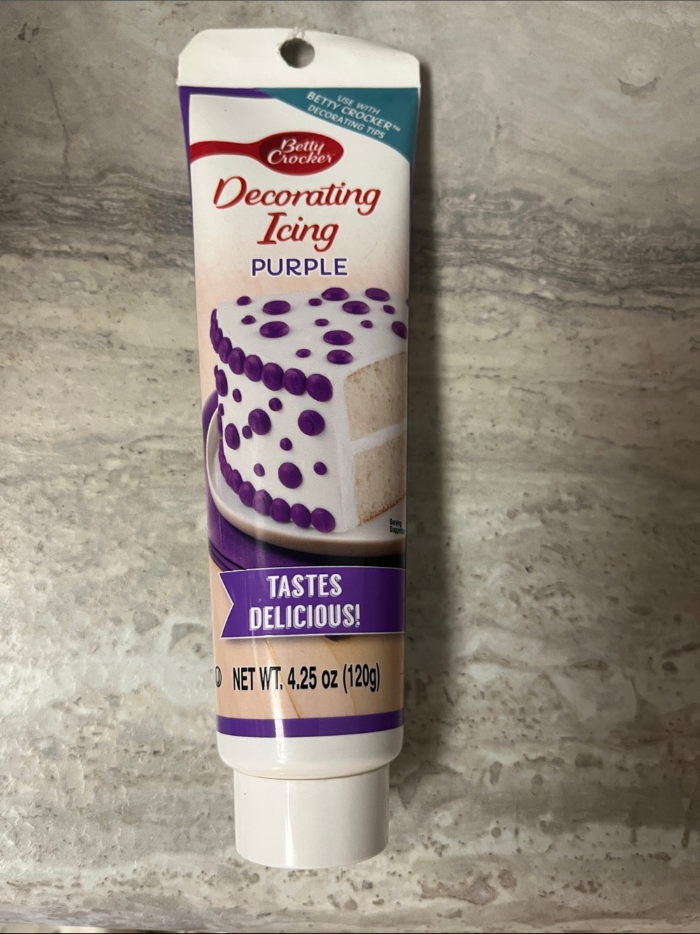 Betty Crocker purple decorating icing